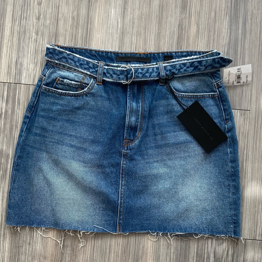 NWT SP BLACK LABEL Belted Jean Mini Skirt